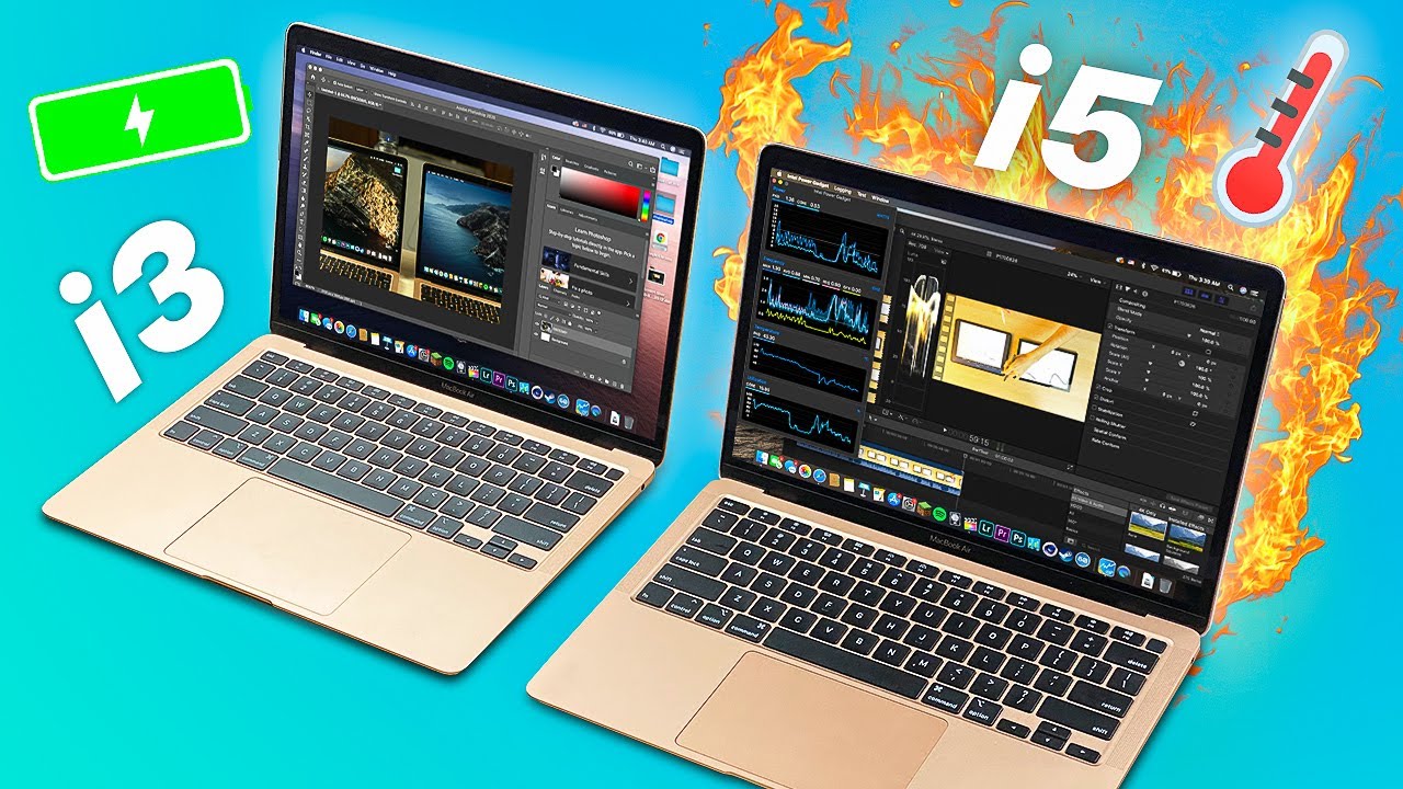 MacBook Air 2020 i3 vs i5 | Performance + Battery + TEMP Test!