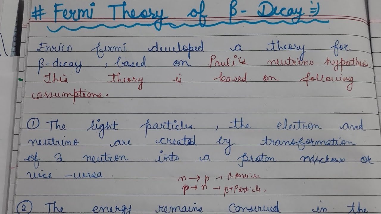 Fermi theory of beta decay