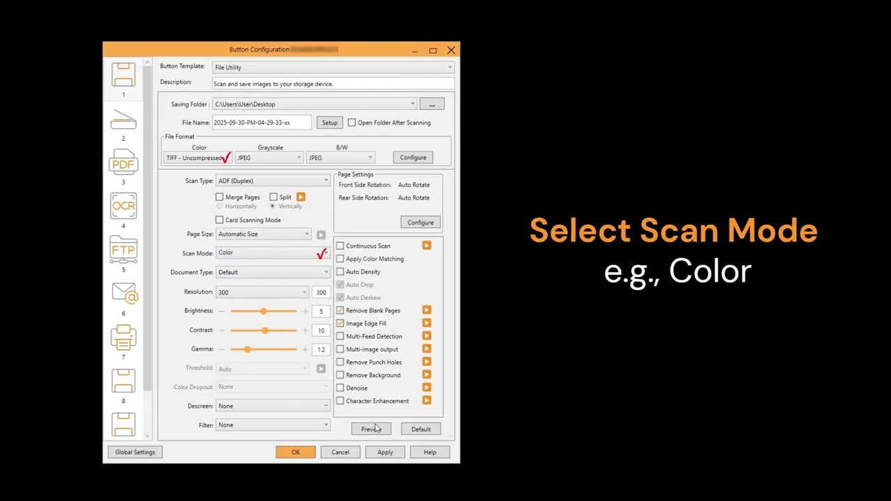 DocAction Plus Tutorial: Scan to Multi-Page TIFF