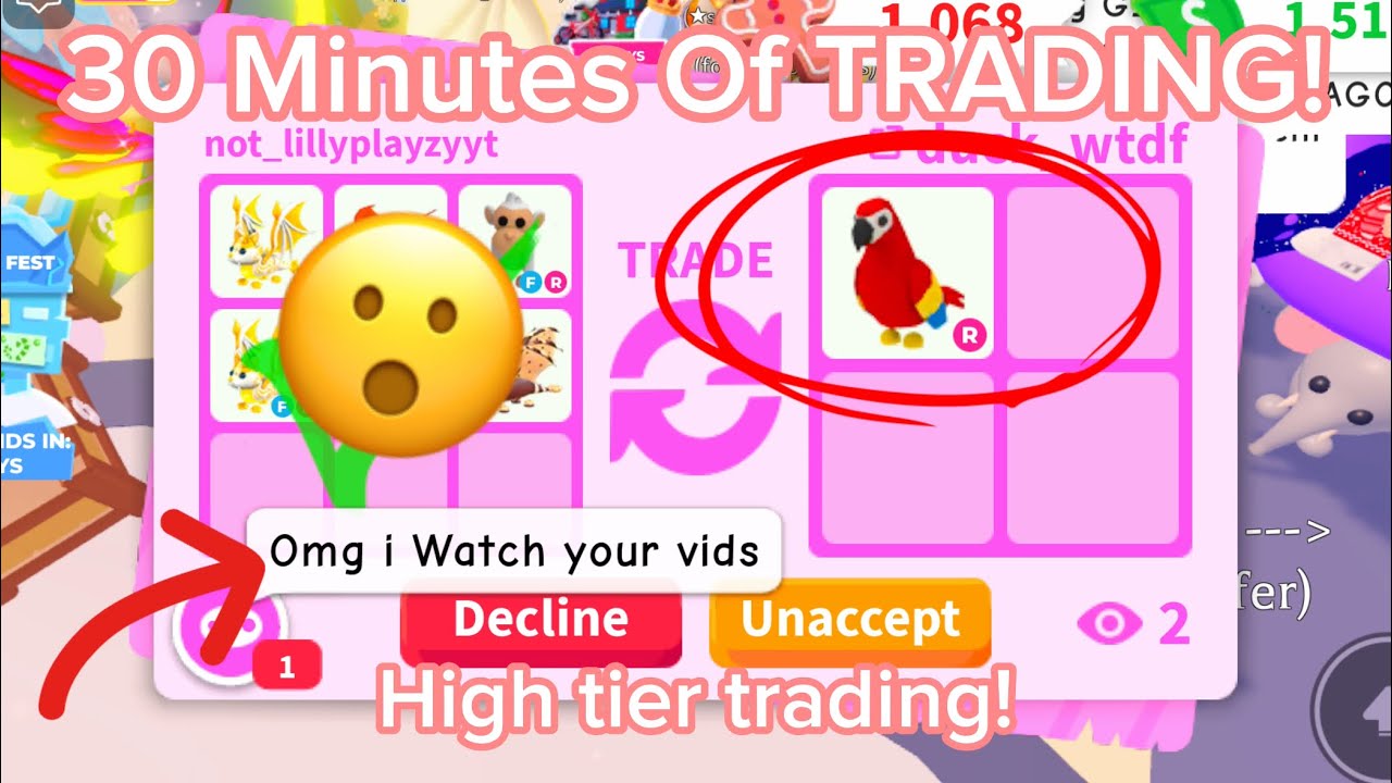 ✨30 Minutes of Adopt Me TRADING✨High Tier Trading! I Got PARROT! Growing my inventory! 2024!