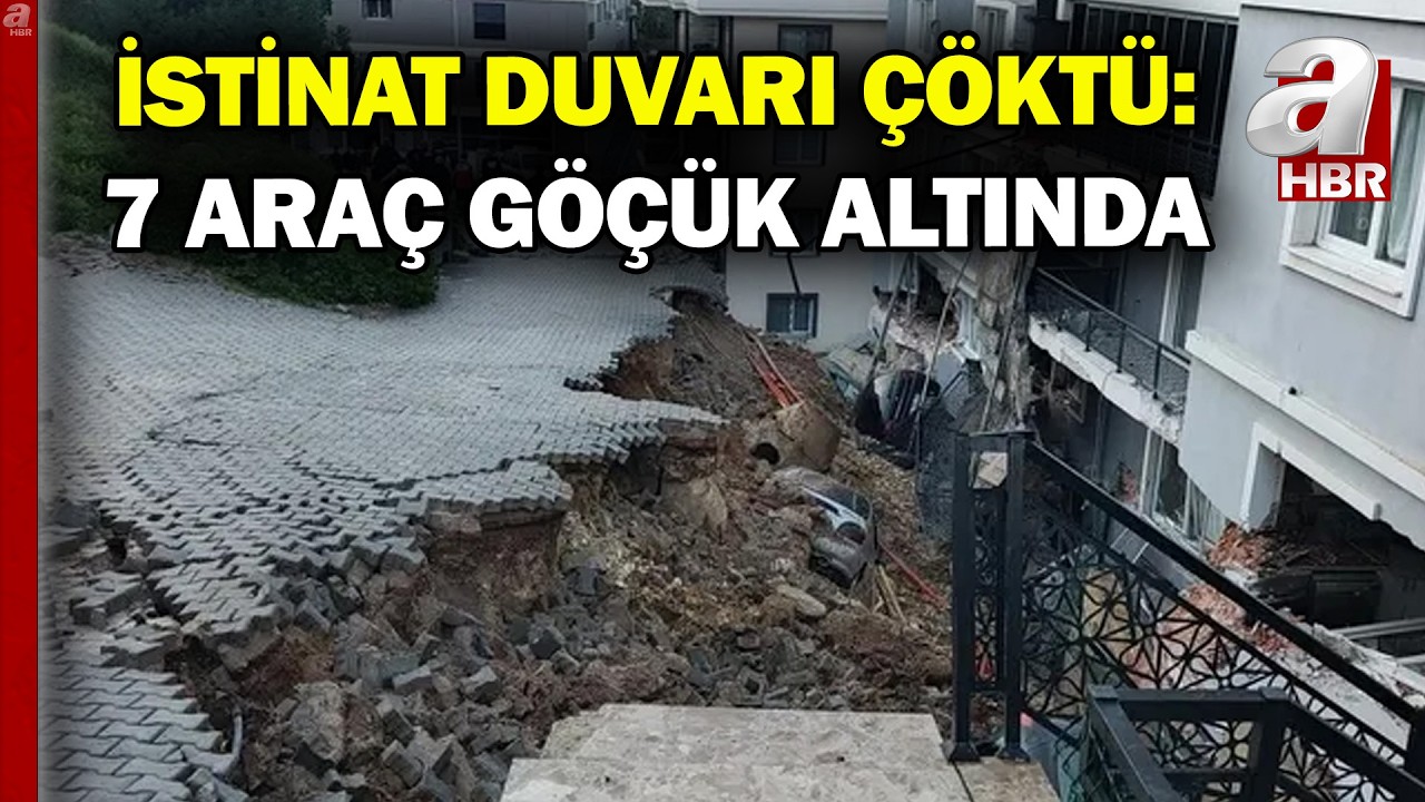 İzmir'de İstinat Duvarı Evin Üstüne Çöktü! 7 Araç Göçük Altında Kaldı | A Haber