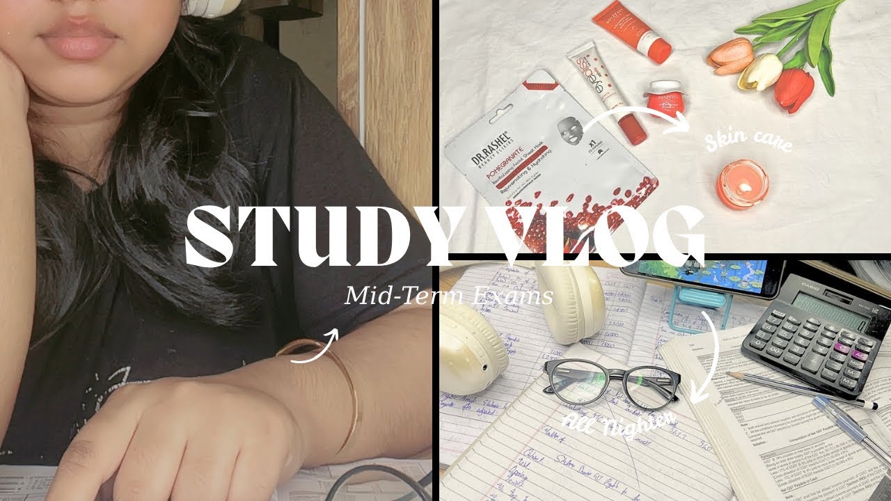 Study Vlog💡📚| Exam Week | Life of a final Year College Student| Pulling All Nighters |Skincare Night
