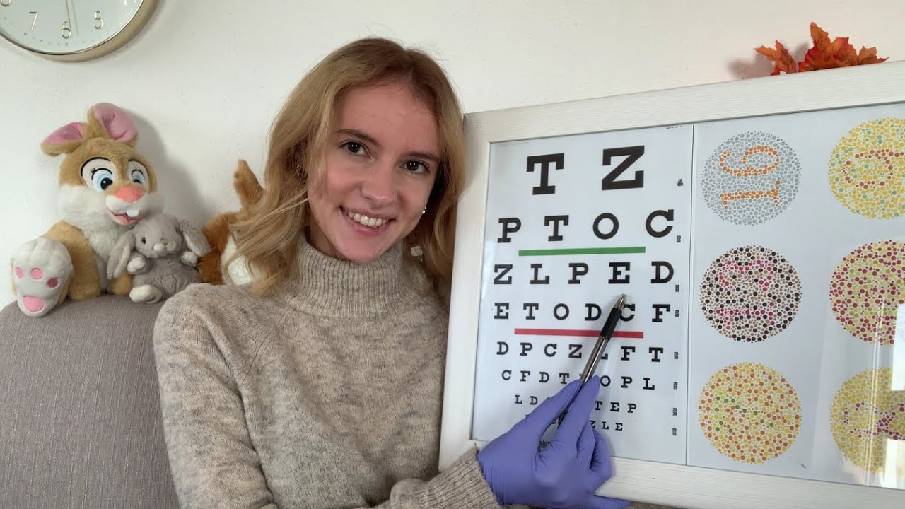 ASMR trigger assortment (follow my instruction, eyecheck up roleplay, latex gloves)