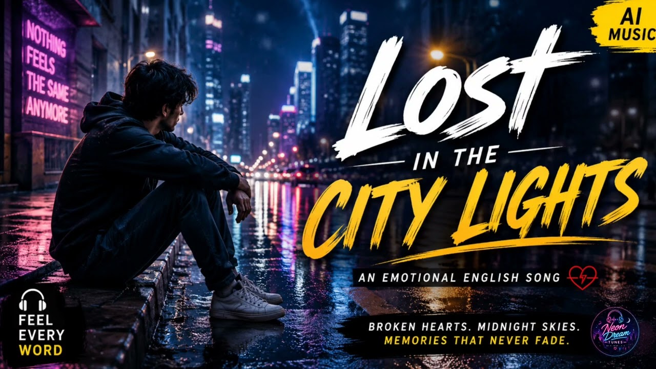Lost in the City Lights | Sad Emotional English Song (Male Vocal) | AI Music