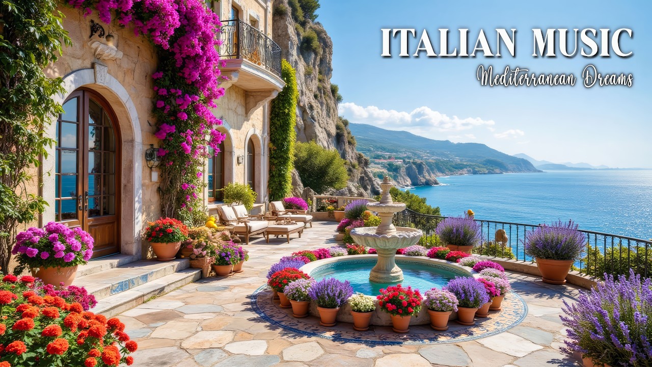 Mediterranean Bliss Retreat 🎶 Elegant Villa Ambience & Soft Italian Sounds 4K