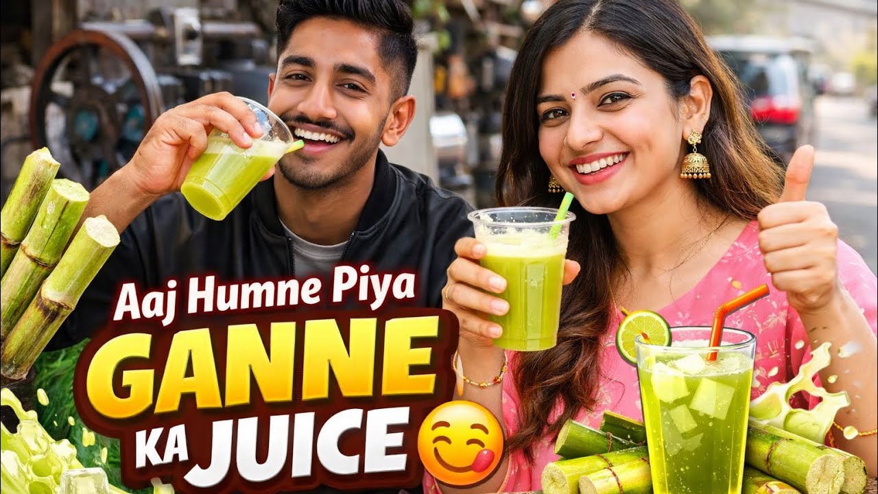 Aaj Humne Piya Ganne Ka Juice 😋🍹