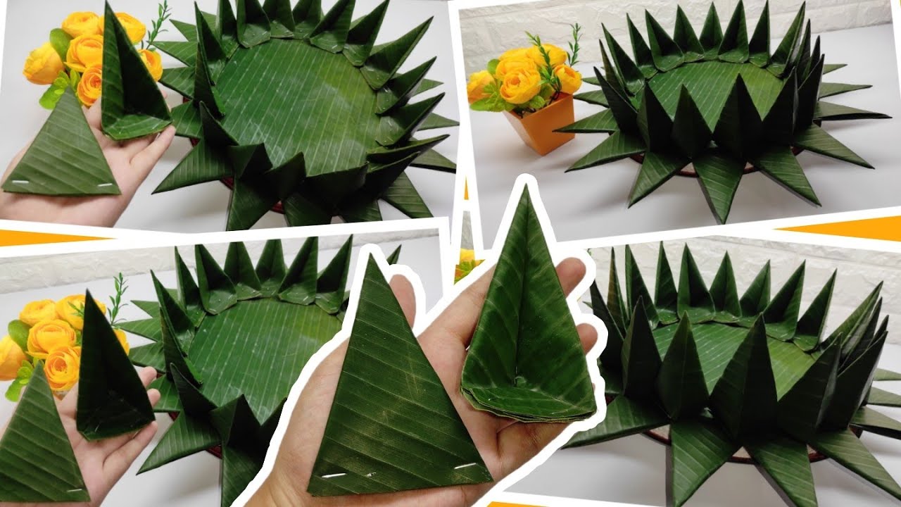DIY Banana Leaf Decoration - Tutorial Cantik Hias Nampan Nasi Tumpeng Dari  Daun Pisang