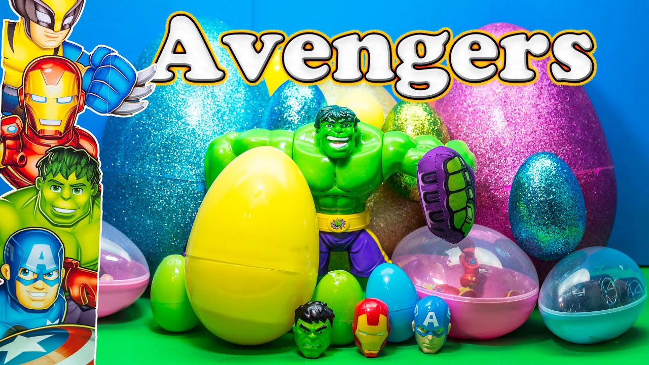 MARVEL AVENGERS  Marvel Avengers Ironman, Captain America, Hulk Surprise Eggs Video