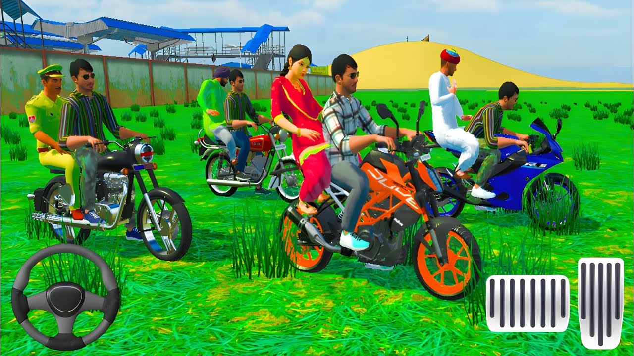 SUPER CRAZY DUKE & RS BIKE STUNT MOD INDIAN VECHCALS simulator 3d game #tractor #bike #simulator 