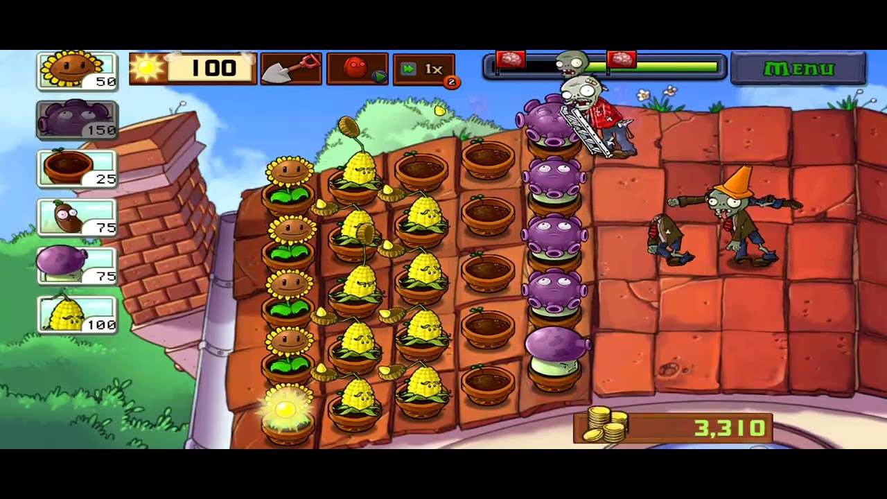 Jogando Plants vs Zombies