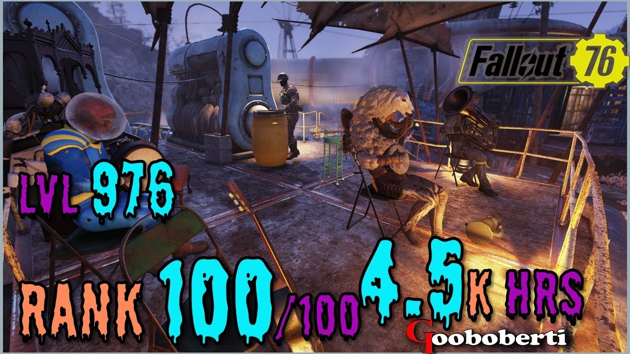 Level 976 -- Rank 100 -- 4.5k hrs  - FALLOUT 76 PC
