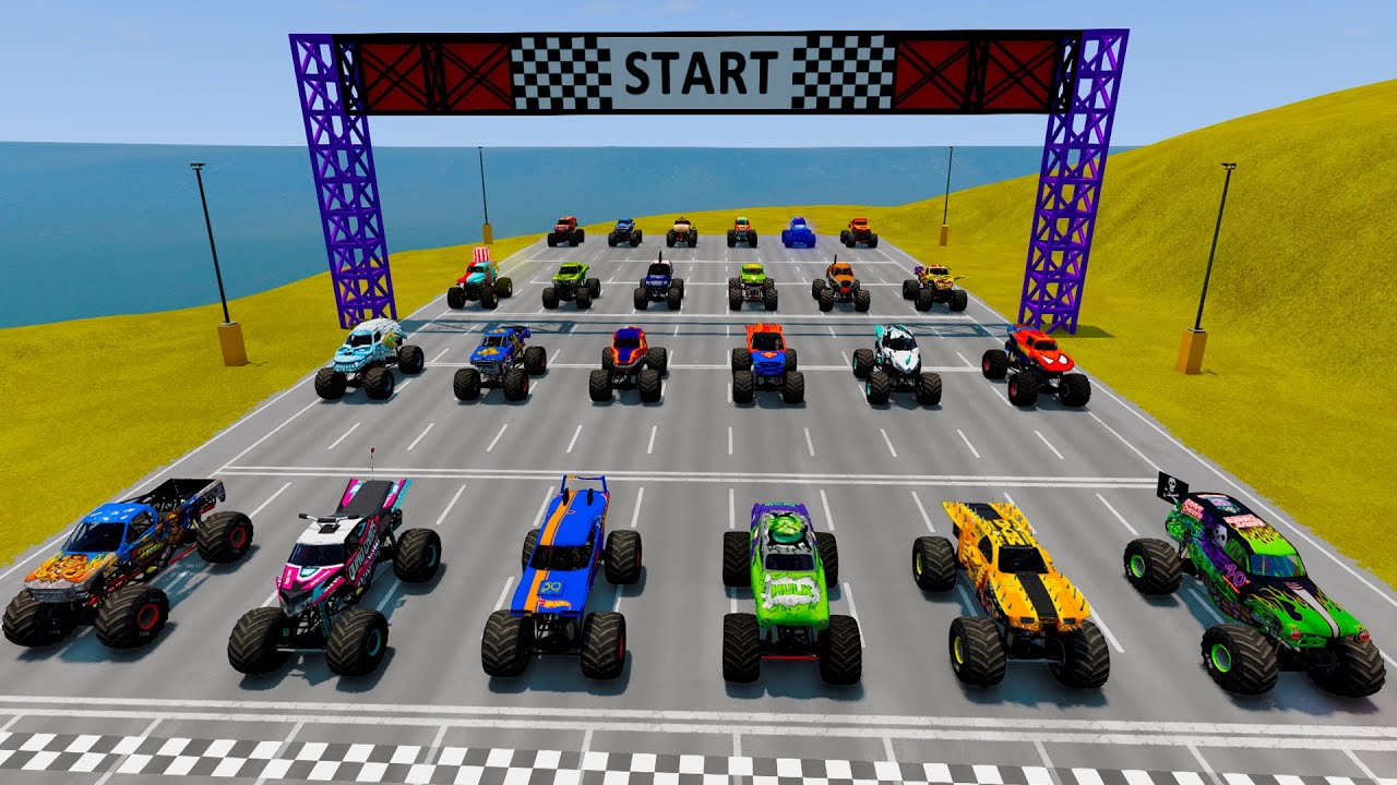 Hot Wheels Monster Trucks Racing Tournament | BeamNG MONSTER JAM