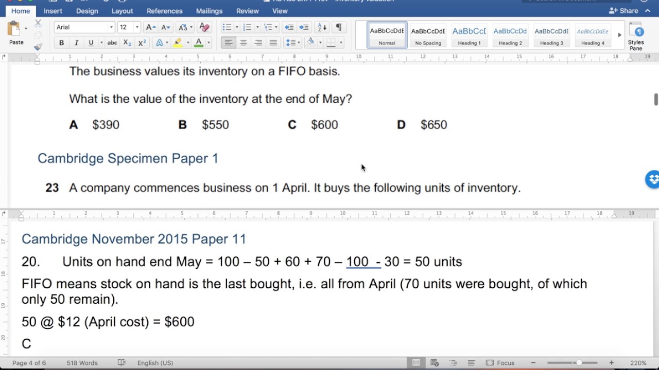 AS Acc 2.1.  Inventory MCQ 1