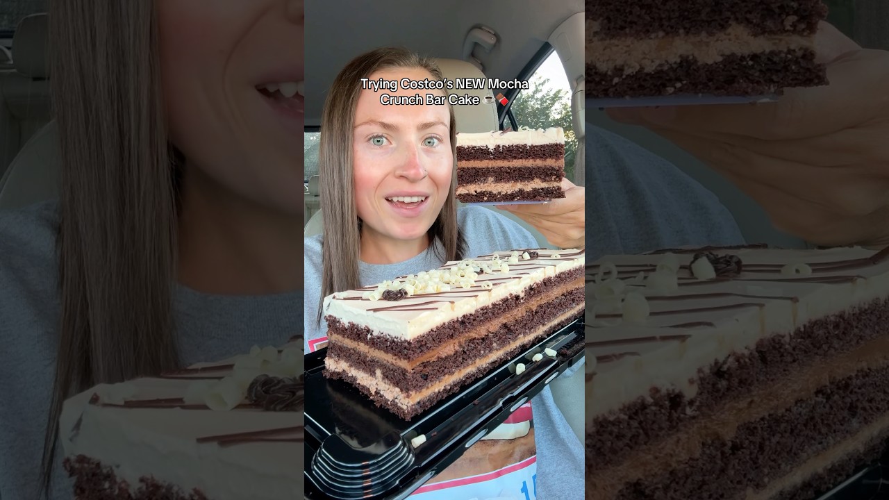 is costco&rsquo;s new mocha crunch cake worth it? ☕️🍫 #newfood #costco #cake #foodreview