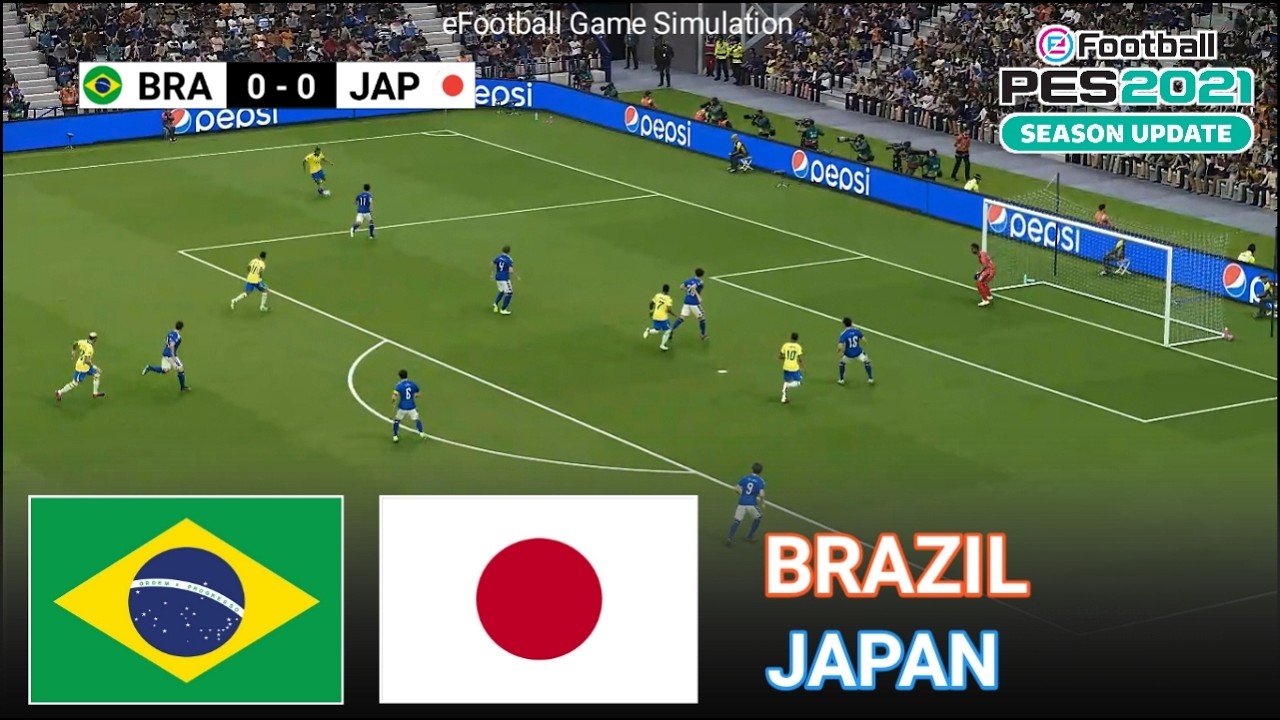 🔴LIVE: Brazil vs Japan l eFootball PES21 Game Video Simulation l World Cup 2026