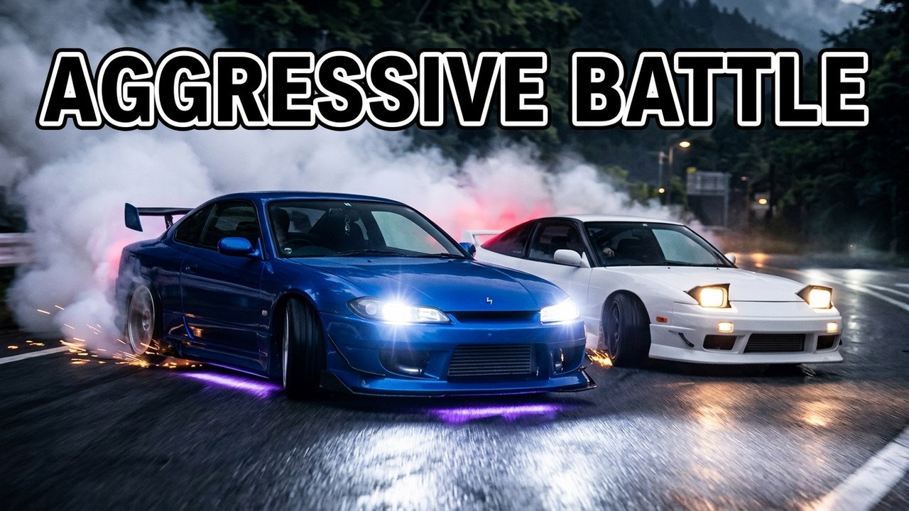 S15 vs 180SX - AGGRESSIVE EUROBEAT & TURBO SOUND [STUTUTU] 8K