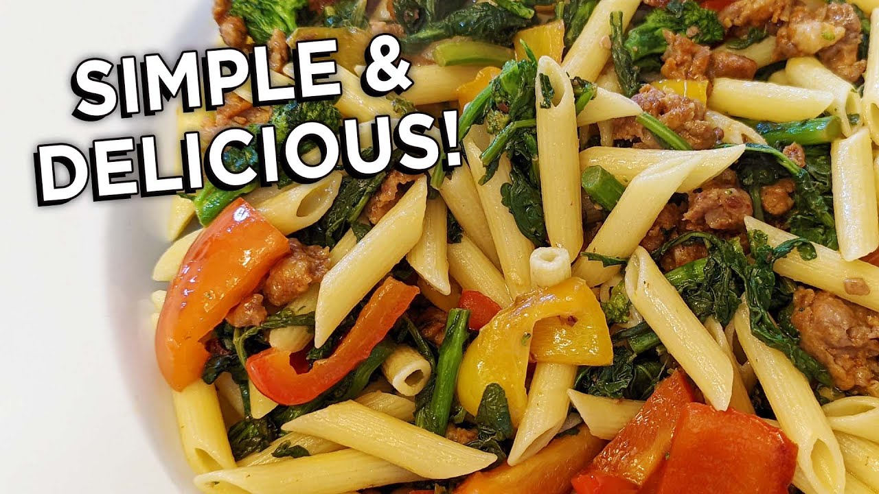 Pasta with Sausage and Rapini Recipe (and Peppers!)