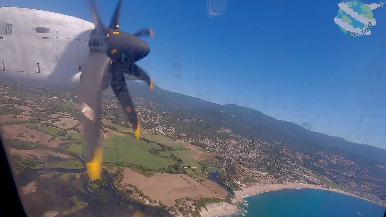 Air Corsica ATR 72-600 Summer Takeoff from Ajaccio to Nice Cote d'Azur