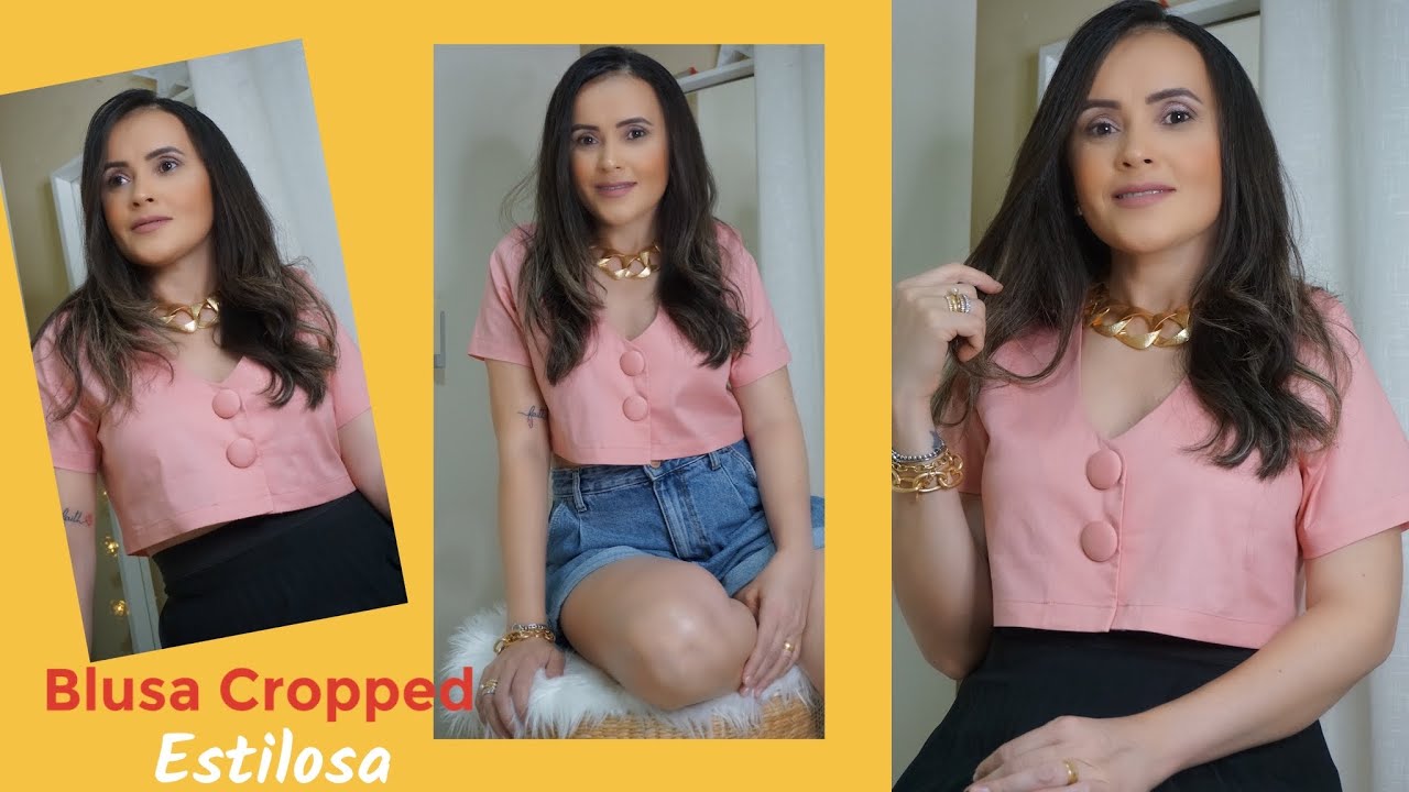 DIY:  Ual 🔥CORTE E COSTURA BLUSA /CROPPED COM BOTÕES NA FRENTE | POR FRAN MISTICONI 😍
