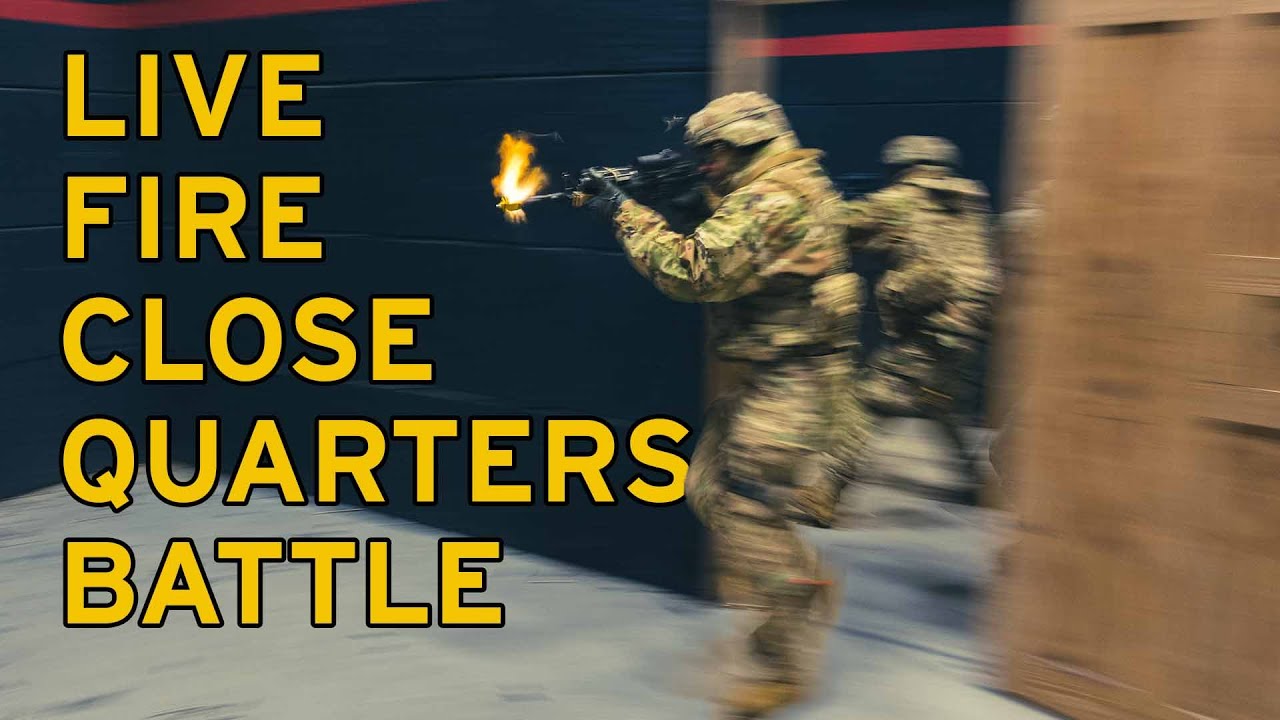 US Army Paratroopers train in Live Fire Shoot House