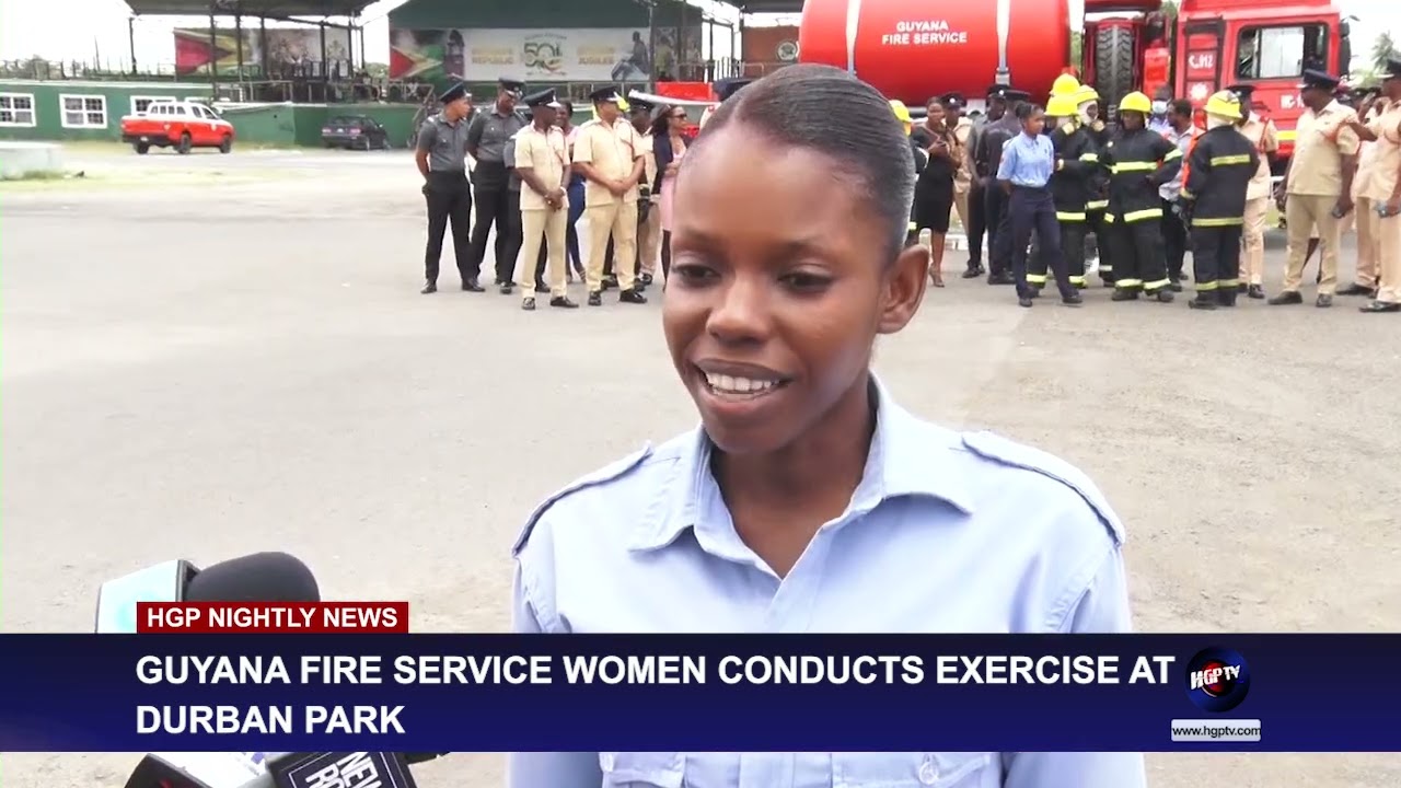 GUYANA FIRE SERVICE WOMEN CONDUCTS EXERCISE AT DURBAN PARK