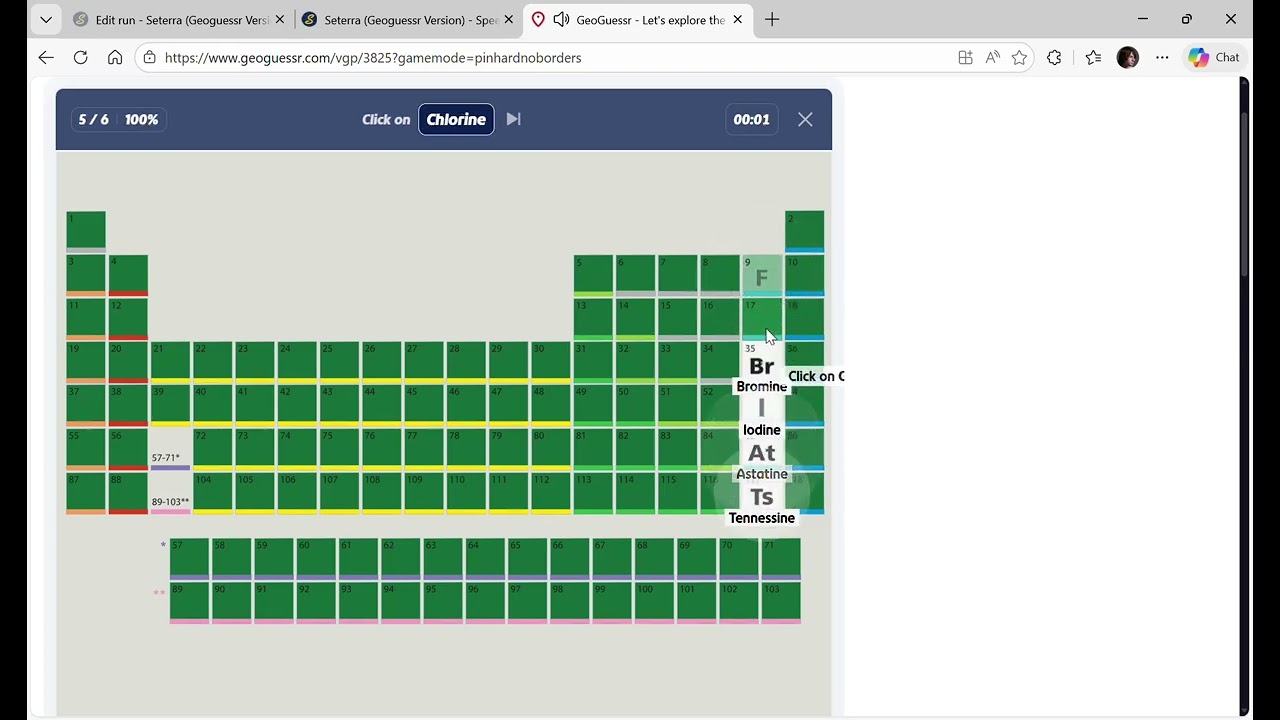 Seterra (Geoguessr Version) Periodic Table of the Elements, Halogens (Web) In 1.812 (IGT) (NBPH)