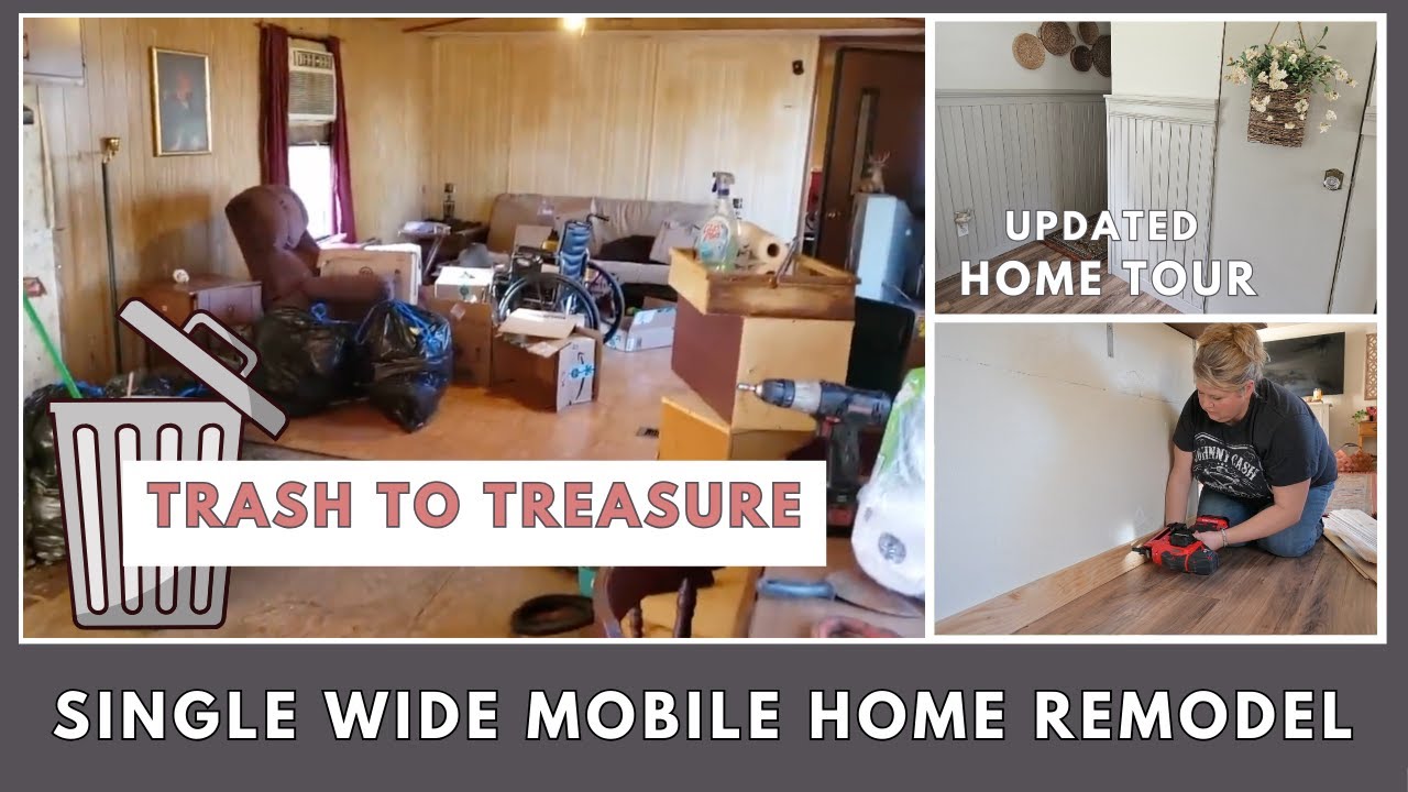 We bought an old 1988 single wide mobile home for $1,000 + remodel on a budget + UPDATED HOME TOUR