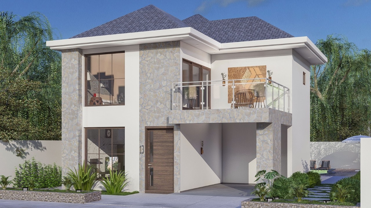 CASA MODERNA COM 3 QUARTOS E TELHADO APARENTE