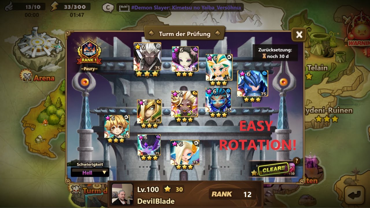 SUMMONERS WAR | TOA HELL 30*| EASY ROTATION! | JANUARY/FEBURARY