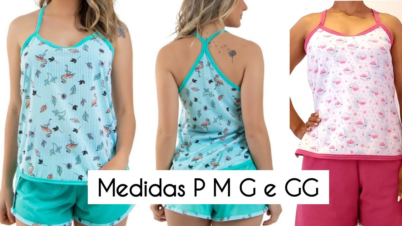 Como fazer molde para blusa de alcinhas Pijama Feminino