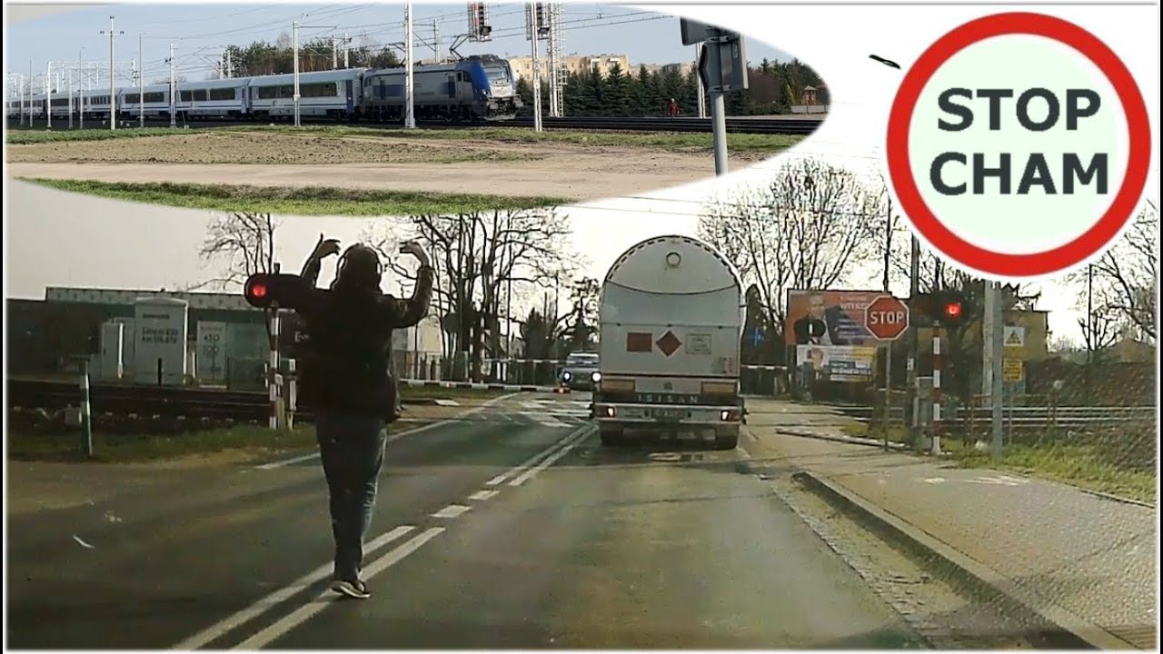 Ciężarówka z płynnym gazem utknęła na przejeździe - pociąg zdążył wyhamować #1437 Wasze Filmy