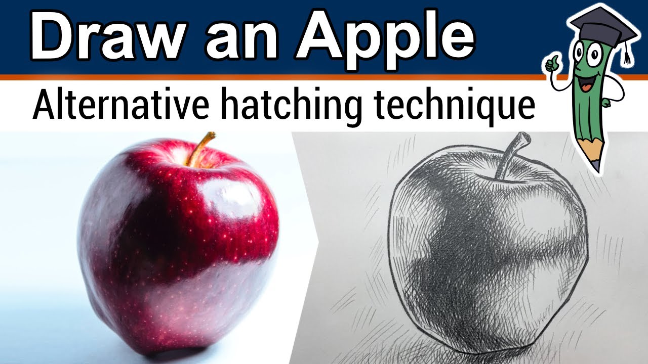 APPLE DRAWING 🍎 Still Life Exercise with Alternative Hatching Technique