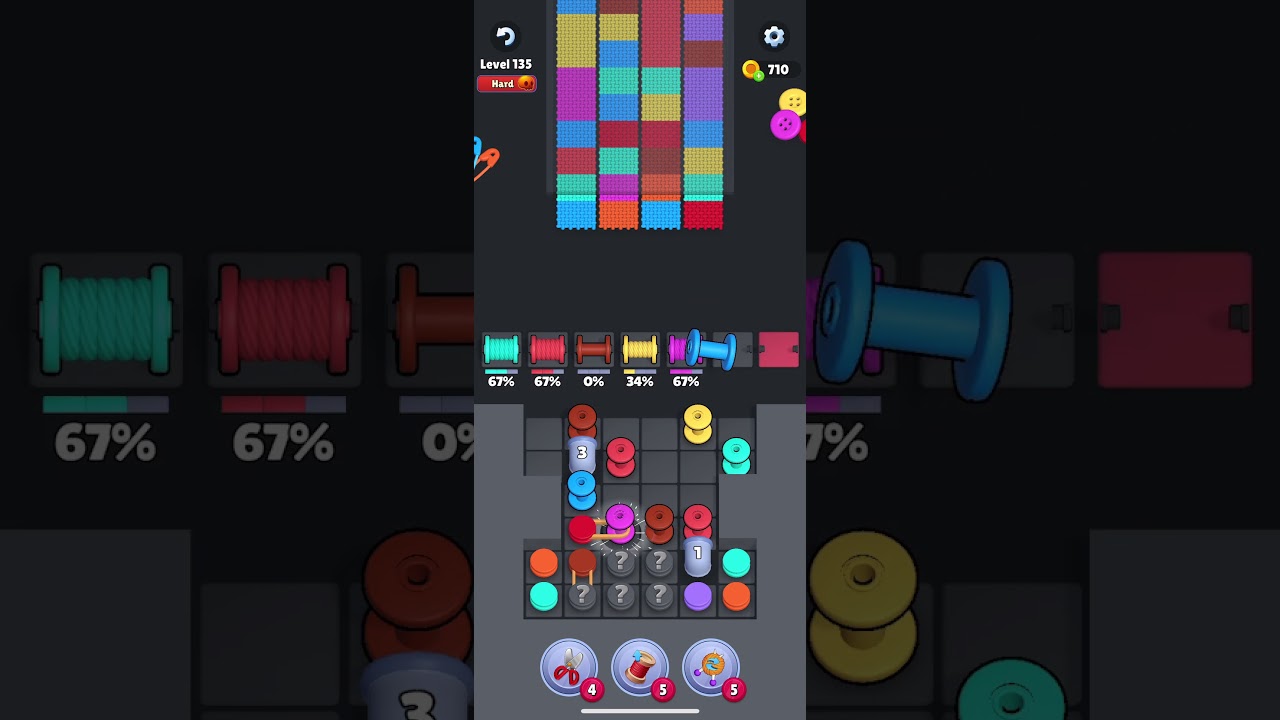 Knit Out Level 135 Walkthrough Tutorial #knitout #knitoutgame #knitoutpuzzlegame