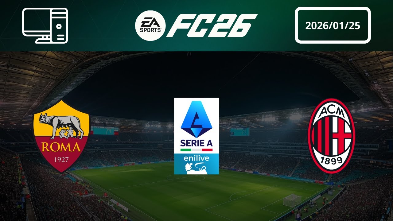 [4K] AS Roma vs AC Milan - Prediction - 2025-26 Serie A Enilive - EA FC 26
