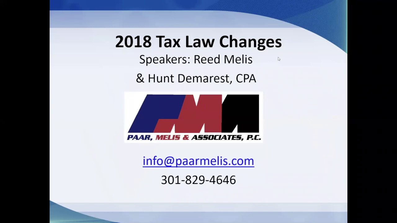 2018 Tax Law Changes