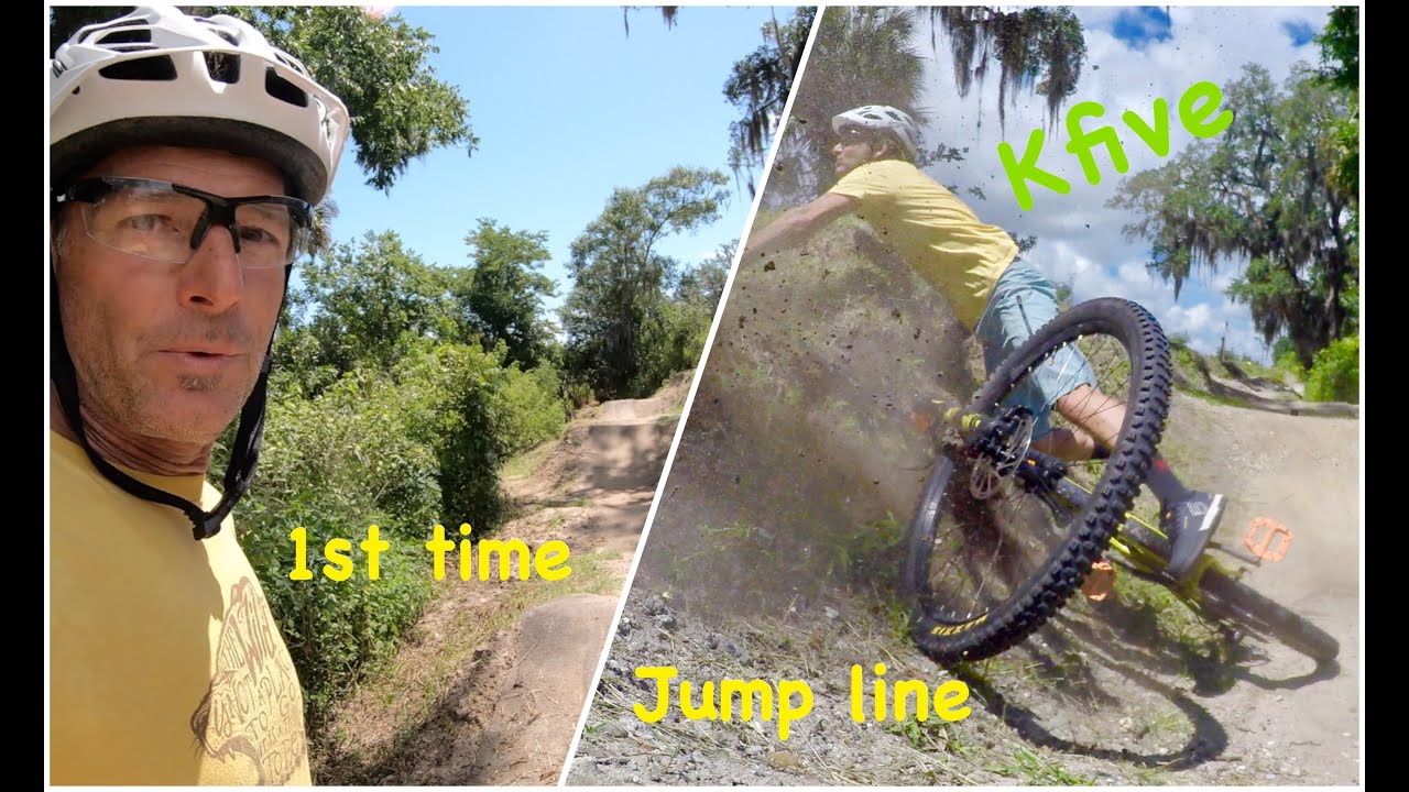 My 1st Jump Line,  Mountain bike Jumping at the Grapefruit trails in Florida!