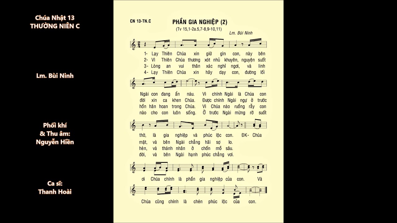 Chúa Nhật 13 THƯỜNG NIÊN C – Thánh Vịnh 15 – ĐÁP CA – Ca sĩ: Thanh Hoài