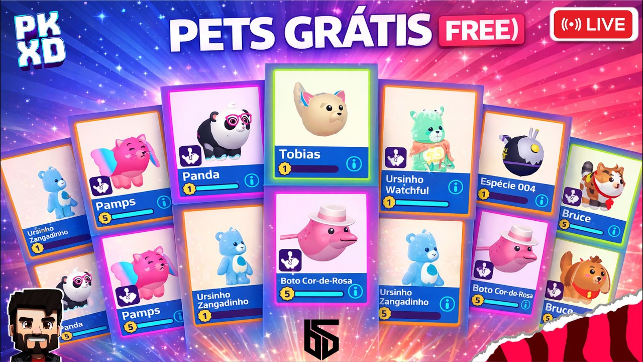 PK XD Pets GRÁTIS para INSCRITOS em LIVE Jogue AO VIVO com Brunots 🐾🐶🐱