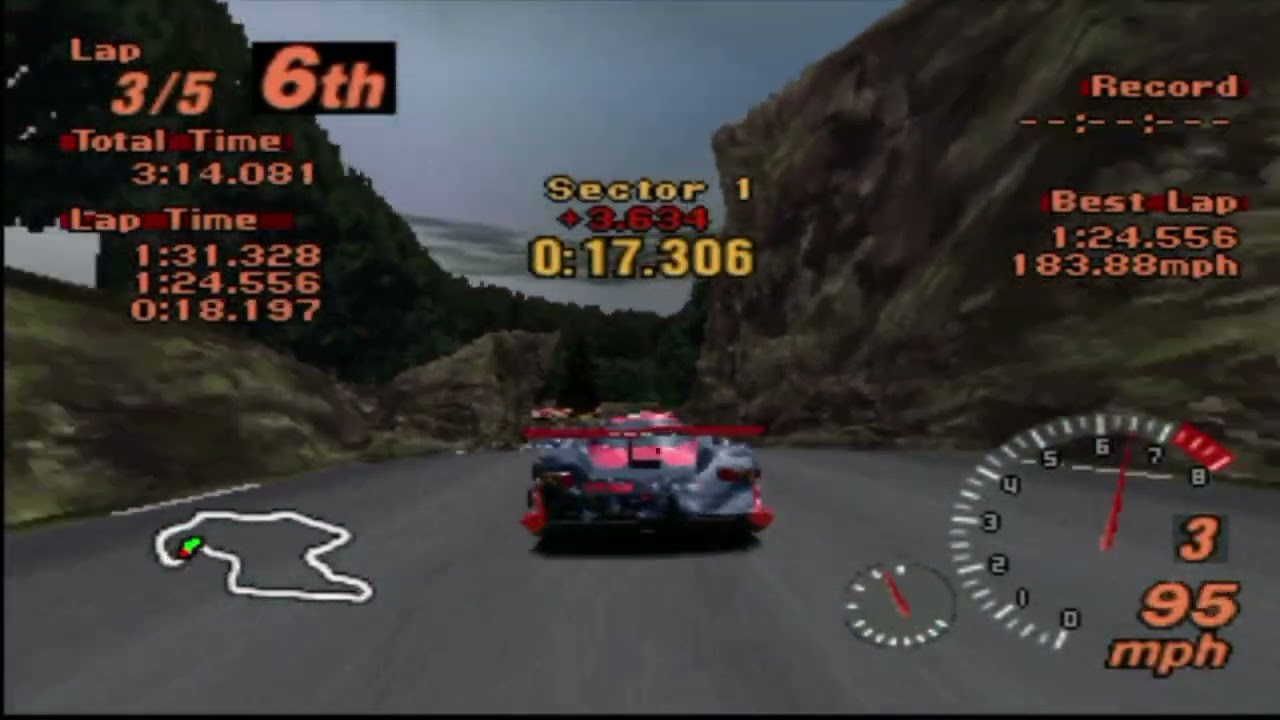 128 - A narrow victory on the mountain - Gran Turismo 2 - ePSXe - Cheat Play
