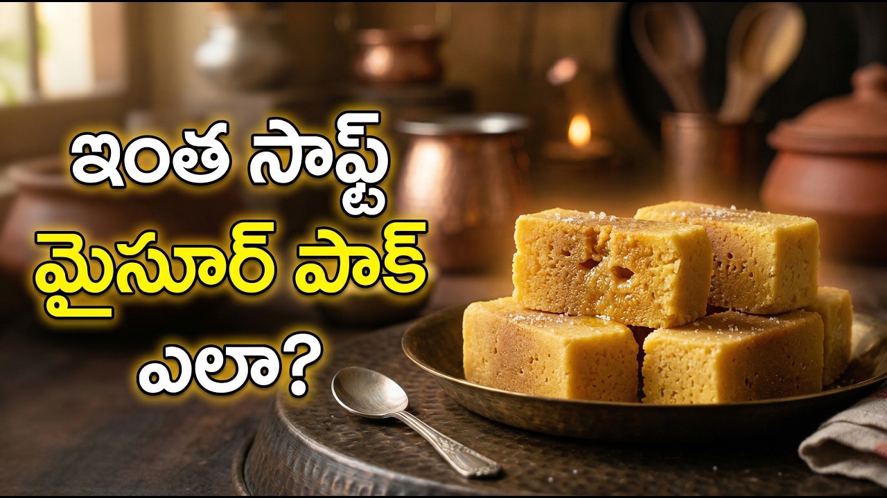 నోట్లో వేస్తే కరిగిపోయే మైసూర్ పాక్ | How to make Soft Mysore Pak Recipe in Telugu #ai #trending