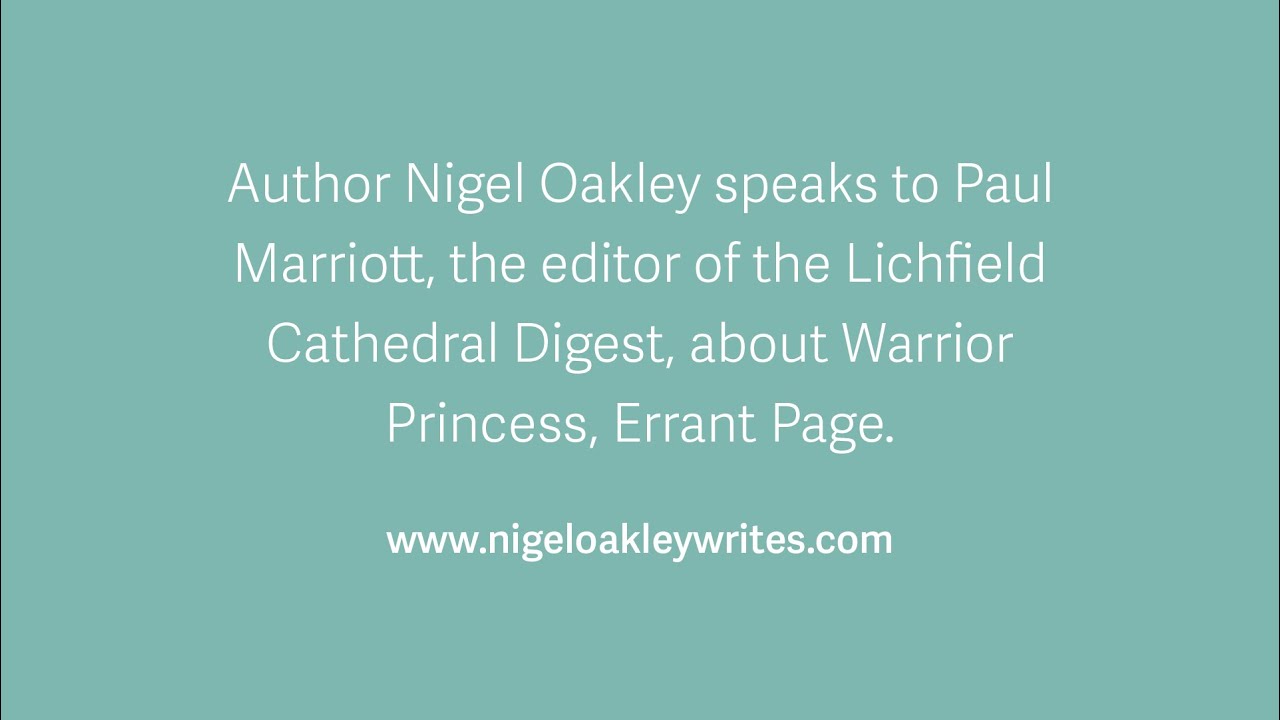 Author Nigel Oakley speaks to Paul Marriott, the editor of the Lichfield Cathedral Digest