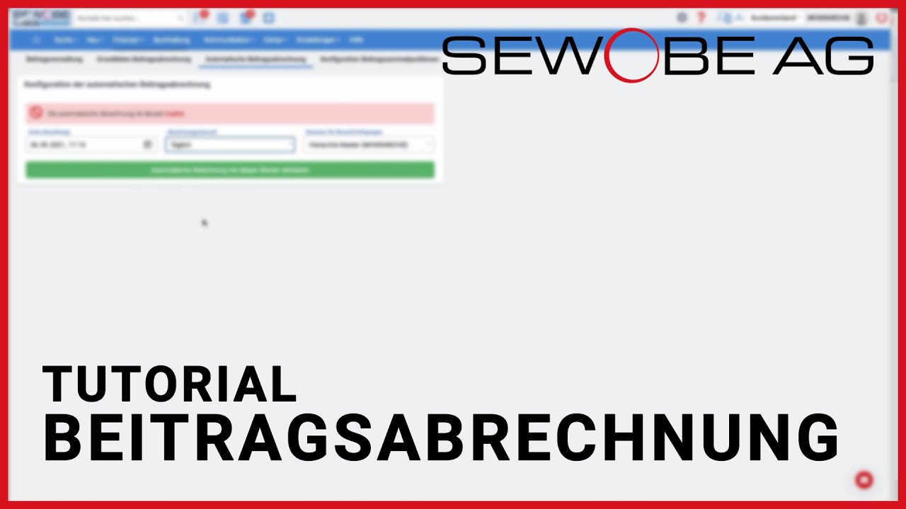 Beiträge erstellen & abrechnen im SEWOBE VereinsMANAGER  | Tutorial