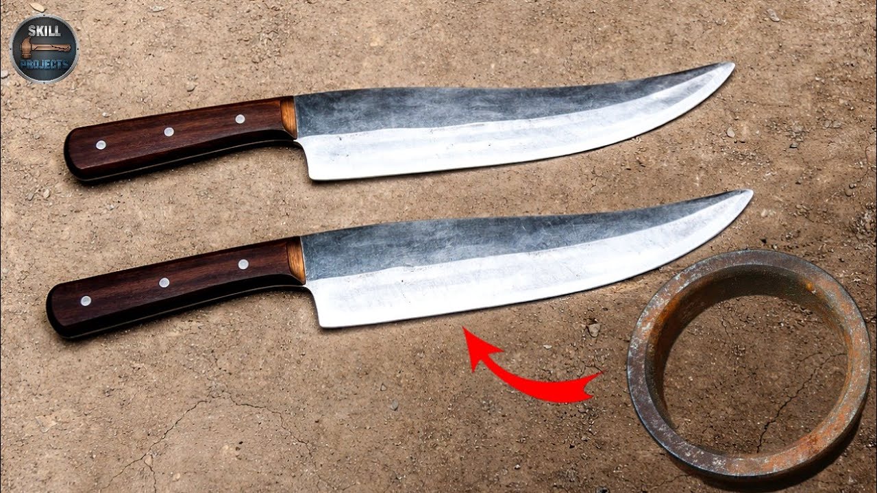 Forging Two Knives from an Old Bearing Ring | Handmade Blacksmith Project