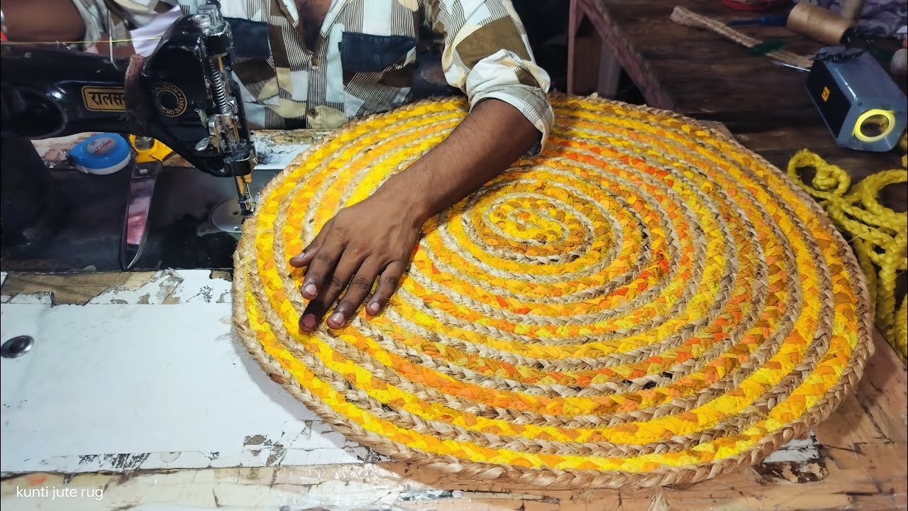 Doormat making at home with jute #paydan banane ka tarika , doormat paydan making, kunti jute rugs