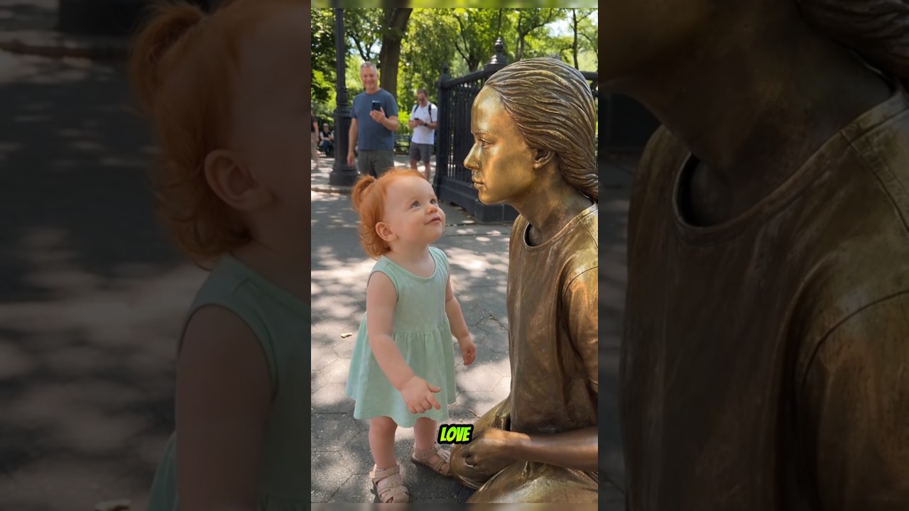 Toddler Says &ldquo;I Love You&rdquo; to a Golden Statue. Then It MOVES! 🥹😱❤️