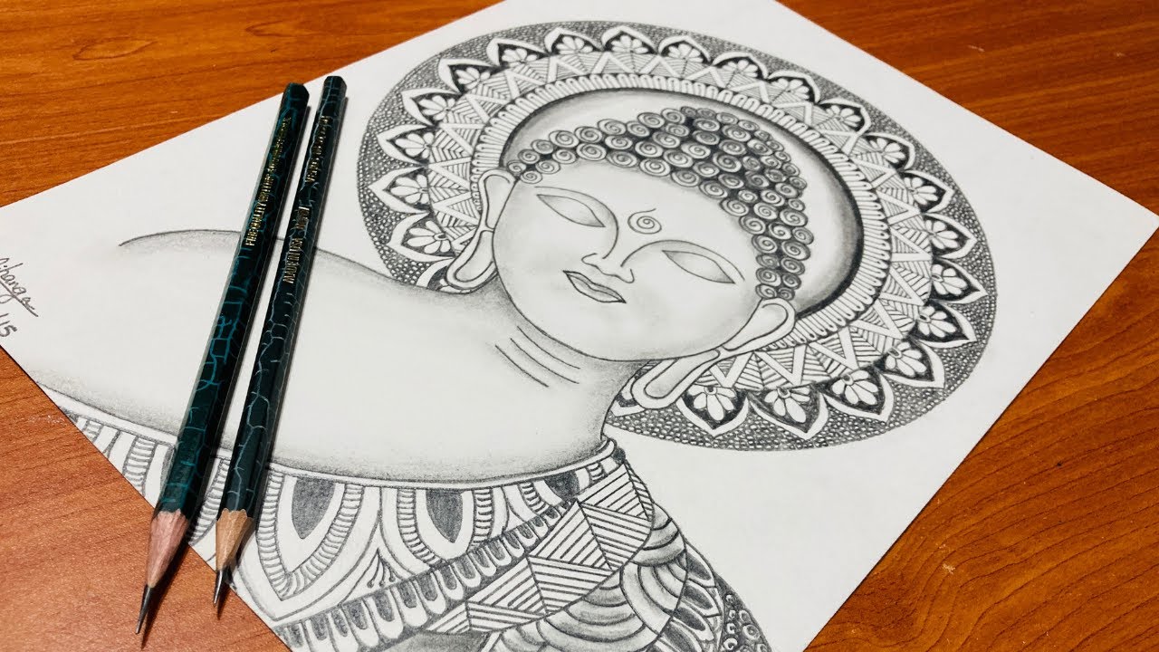 Lord Buddha - Pencil Art |  Vihanga N