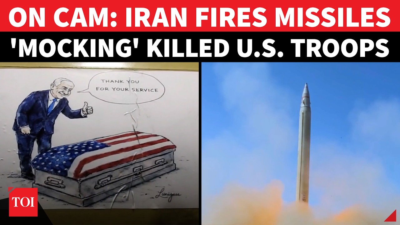 Iran Releases 'US COFFIN' Missiles Fired At American Bases; 4 Missiles Fan Out In Chilling Visuals