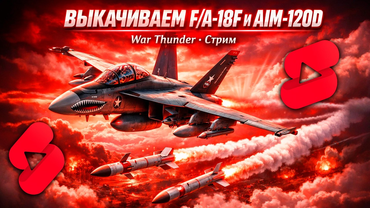 War Thunder Стрим: ВЫКАЧИВАЕМ F/A-18F и AIM-120D | Новый Rank IX гринд