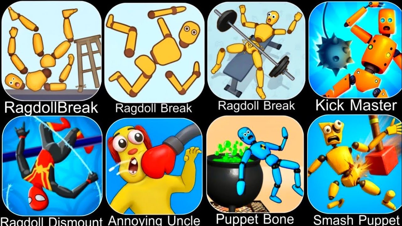 Roblox, Sprunki Survival, Ragdoll Break, Kick the Buddy, Ragdoll Dummy, Annoying Uncle Punch, Kic...
