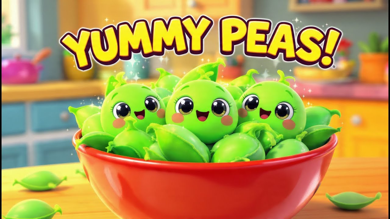🟢 Yummy Peas Song 😋🎵 | Fun Healthy Eating Rhyme for Kids